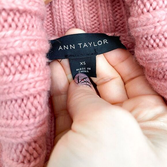Ann Taylor Colorblock Turtleneck Tunic Sweater Women’s Size XS Pink Sea Shell - Picture 7 of 8